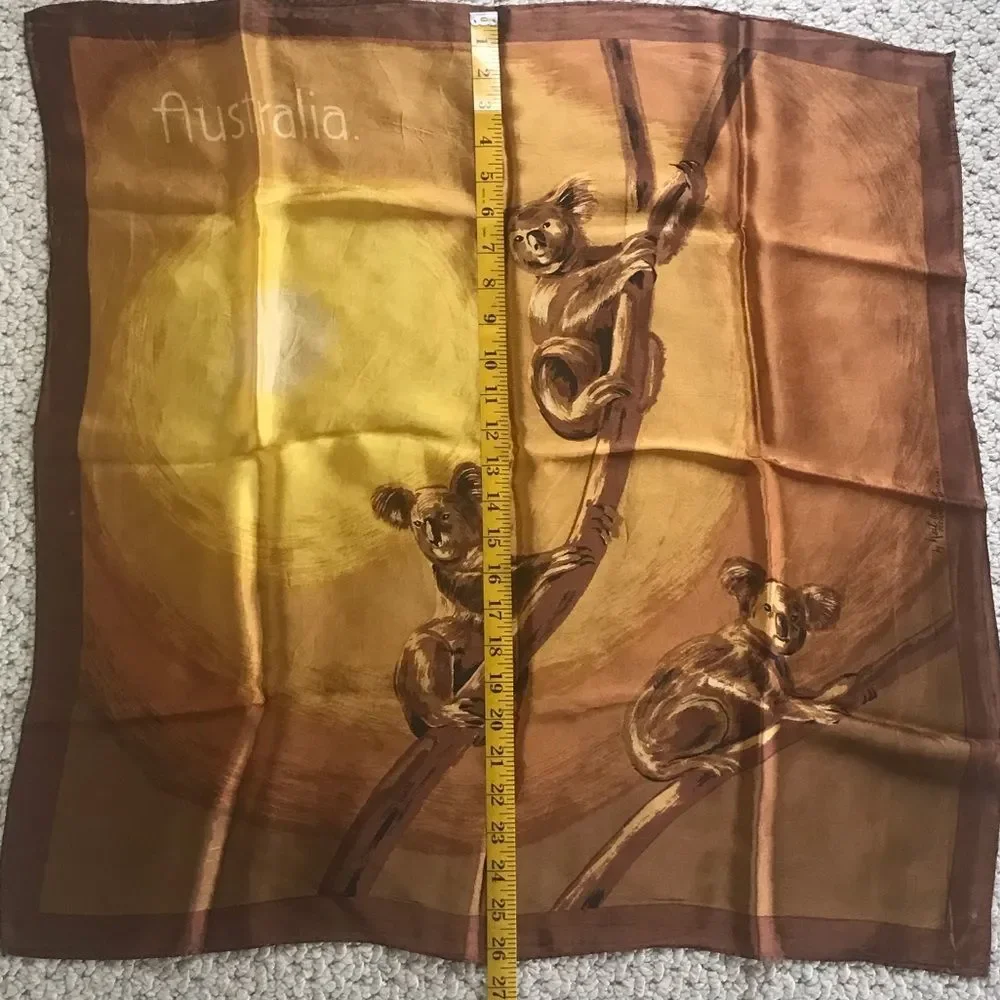 Australia Koala Bear Silk Scarf VTG